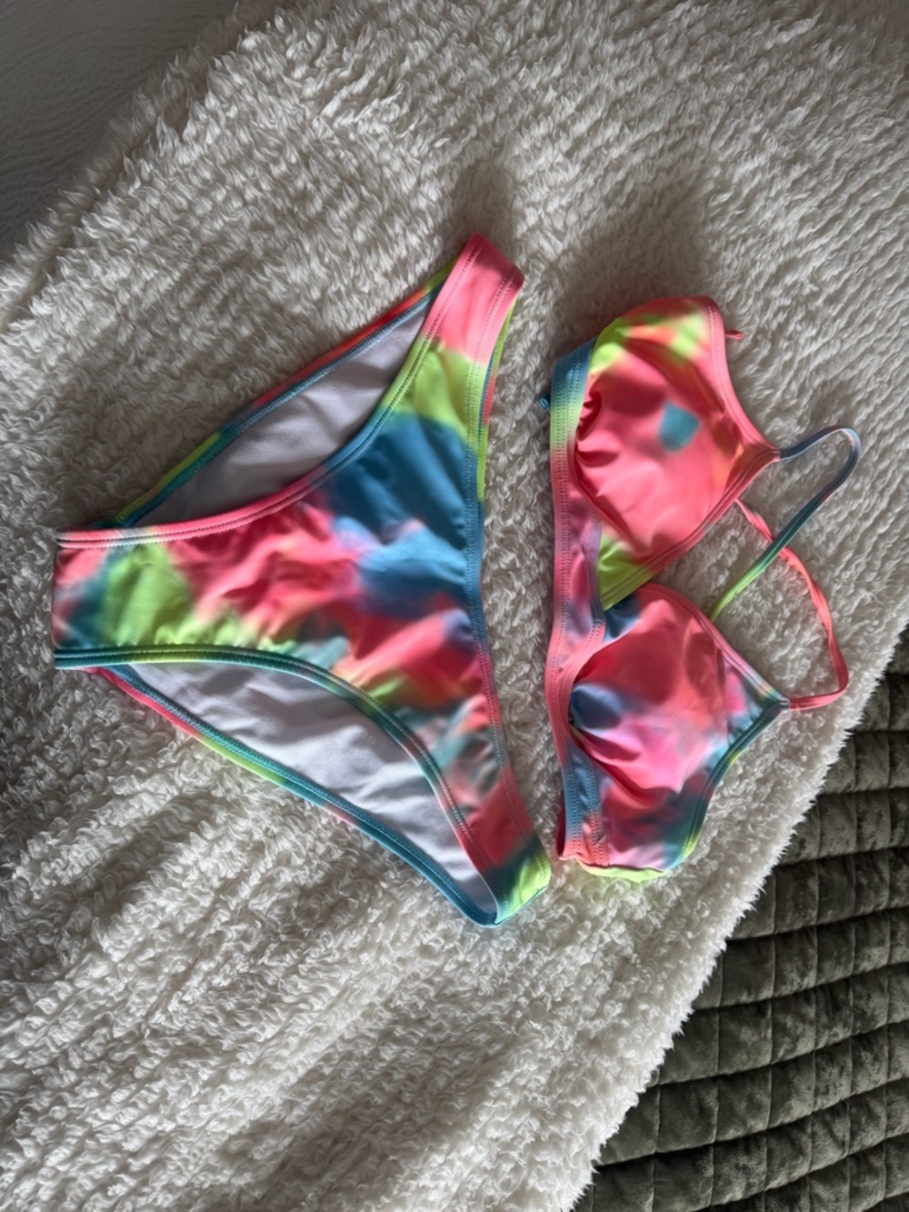 Tie-Dye Neon Bikini Set - Bright Multi Color